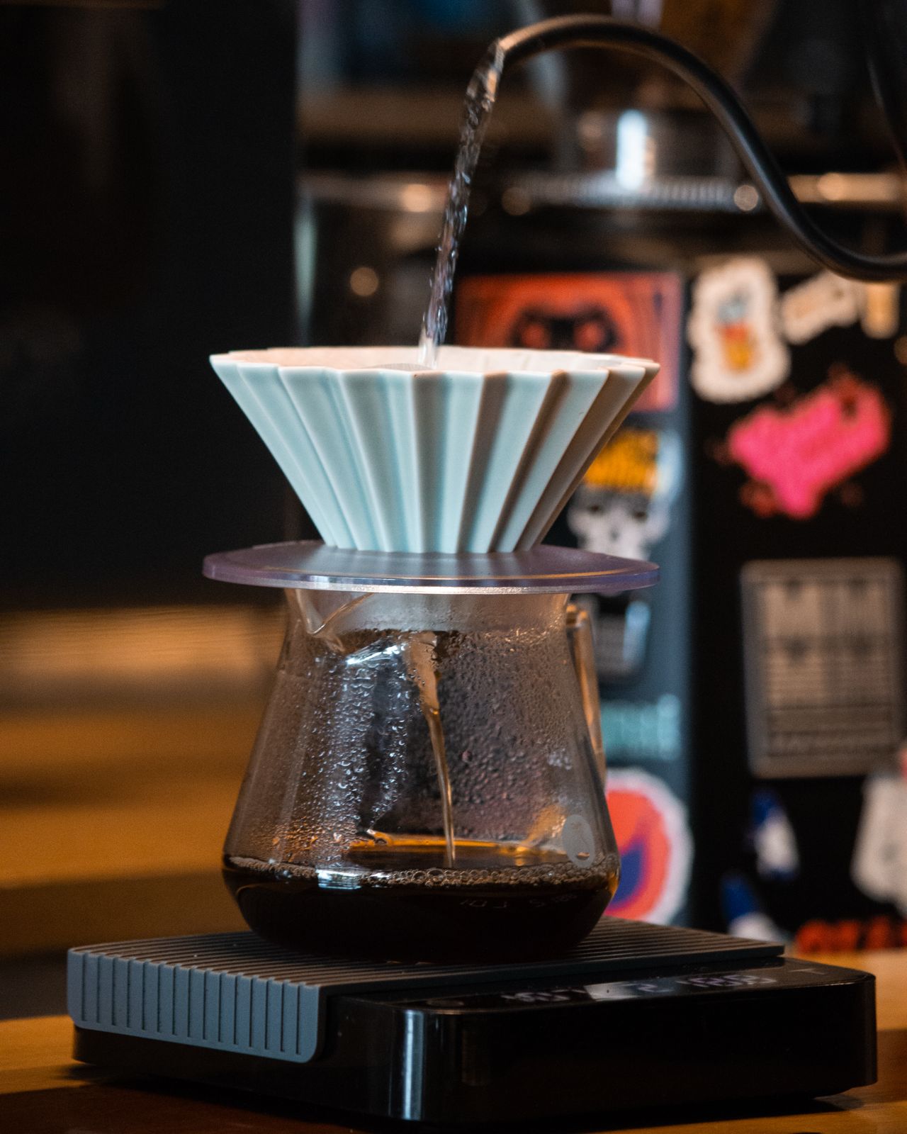 Pour over en preparación